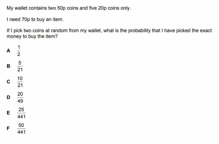 Example of a BMAT probability question